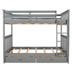 Bunk Bed With Ladders And 2 Storage Drawers