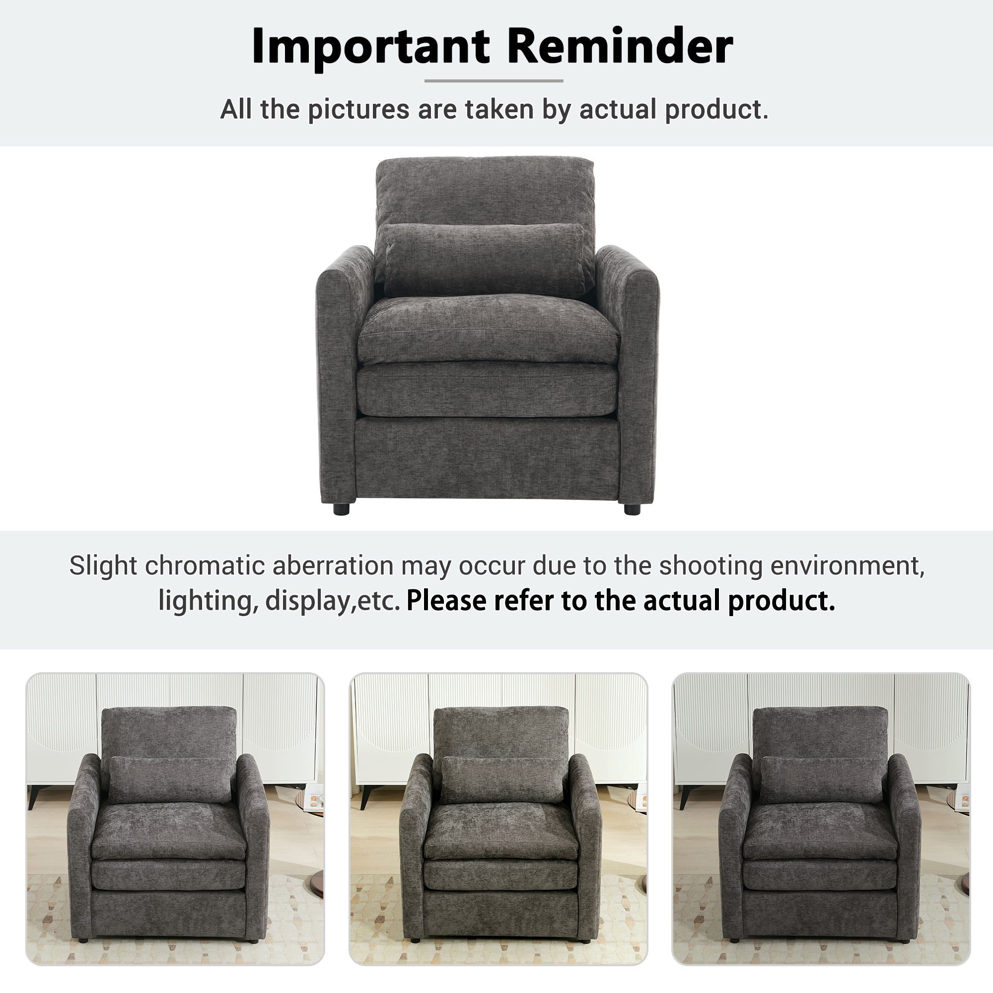 Cozy Upholstered Cushion Armchair For Living Room