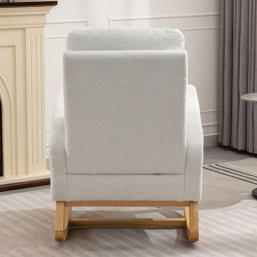 Accent Rocking Chair With Footrest, High Back