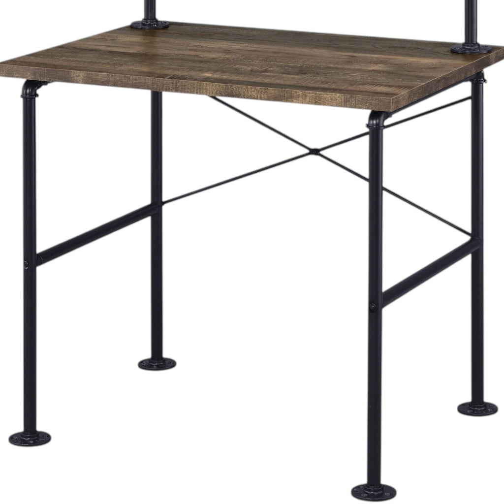 Ensata - Rustic Writing Desk - Black / Oak