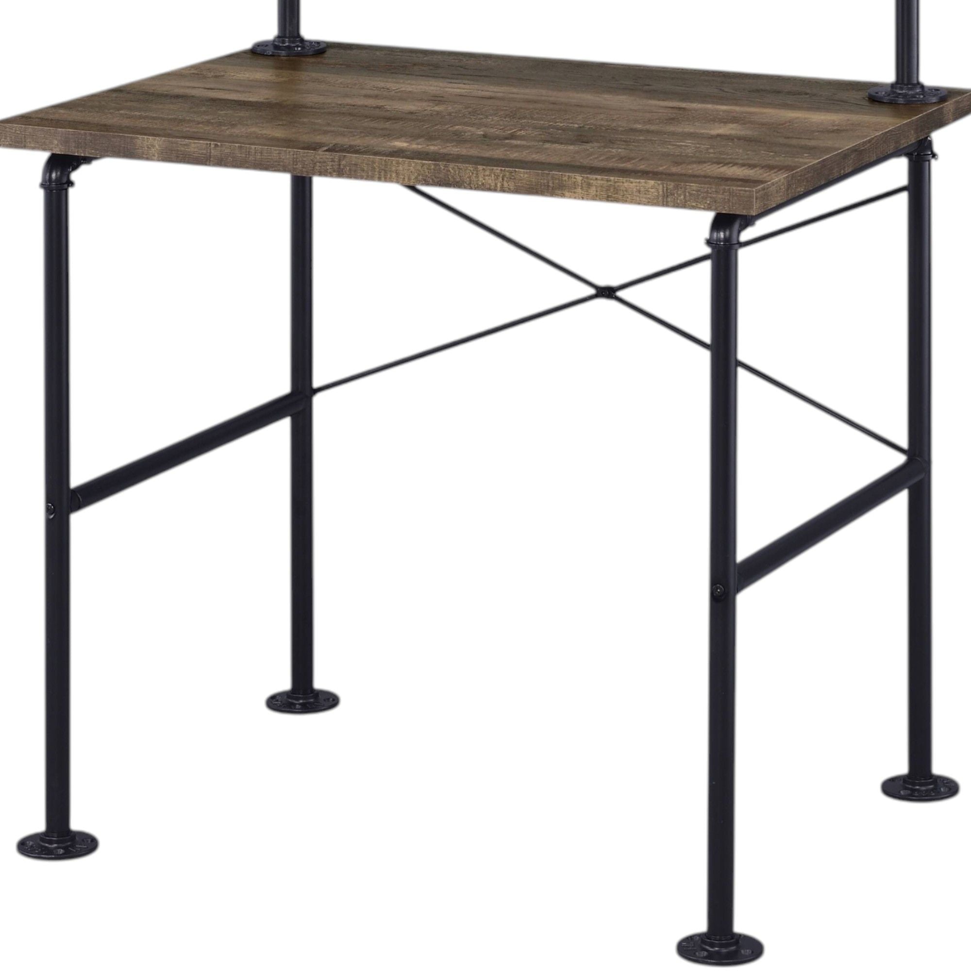 Ensata - Rustic Writing Desk - Black / Oak