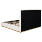 Knox Eastern King Bouclé Upholstered Platform Bed Cream