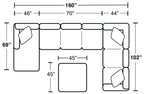 Royce - Sectional With Cocktail Ottoman