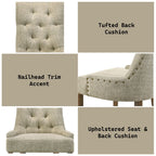 Yotam - Side Chair (Set of 2) - Beige Fabric & Salvaged Oak