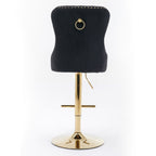 Thick Swivel Barstools Adjusatble Seat Height From 25-33", Modern Upholstered Bar Stools With Backs Comfortable Tufted For Home Pub And Kitchen Island (Set of 2)