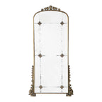 Antique Arched Mirror With Metal Frame, Full Length Mirror For Living Room Bathroom Entryway - Gold