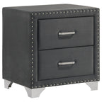 Melody Upholstered 2-drawer Nightstand Grey