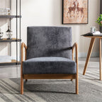Classic Mid-Century Modern Accent Chairs, Open Framed Armchair With Cushioning