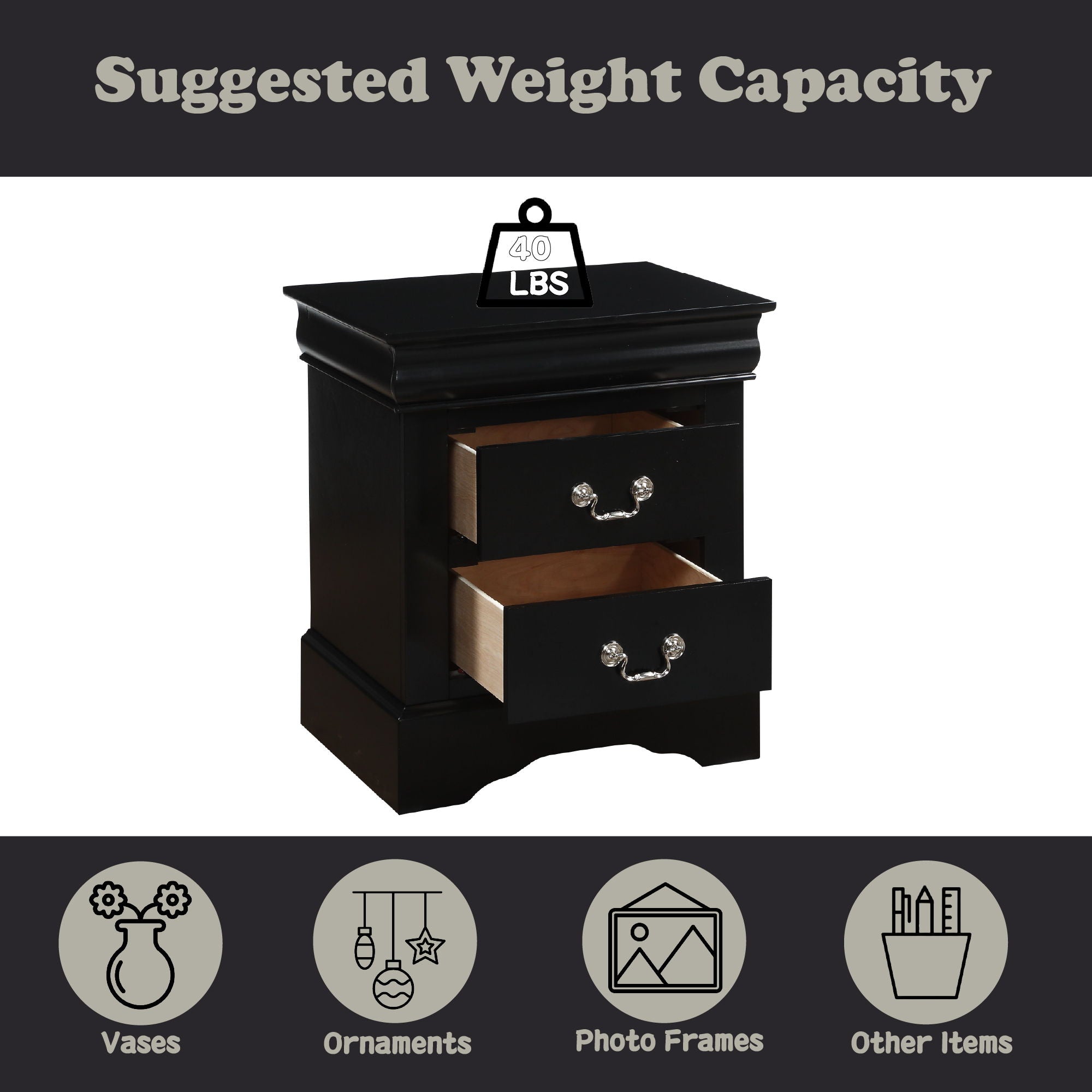 Louis Philippe III - Sleek Design Nightstand