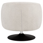 Dave Upholstered Barrel Back Swivel Club Chair Beige
