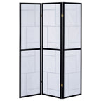 Damis 3-Panel Room Divider Folding Shoji Screen Black