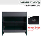 Contemporary Freestanding Bathroom Vanity With Resin Sink & Soft-Close Cabinet Doors