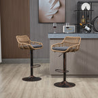 Modern Swivel Bar Stools Adjustable Counter Chairs With Footrest (Set of 2)