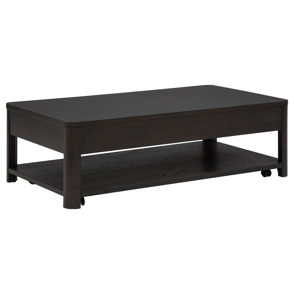 Marcelo Wood Coffee Table with 2 Drawers and Shelf Coffee