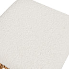Lucia - Backless Upholstered Counter Stool With Frame - Ivory White