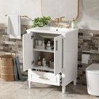 Bathroom Vanity With Ornate French Cylinder Legs, Soft Close Drawer