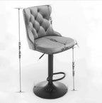 Swivel Barstools Adjusatble Seat Height, Modern Upholstered Bar Stools With Backs Comfortable Tufted For Home Pub And Kitchen Island (Set of 2)