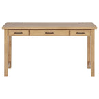 Vermes 55-inch 3-drawer Writing Desk with Power Outlet Light Ash