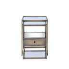 Enca - Nesting Table Set - Clear Glass & Antique Brass