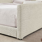 Cute Rabbit Ear Upholstered Platform Bed Frame With Safety Rail