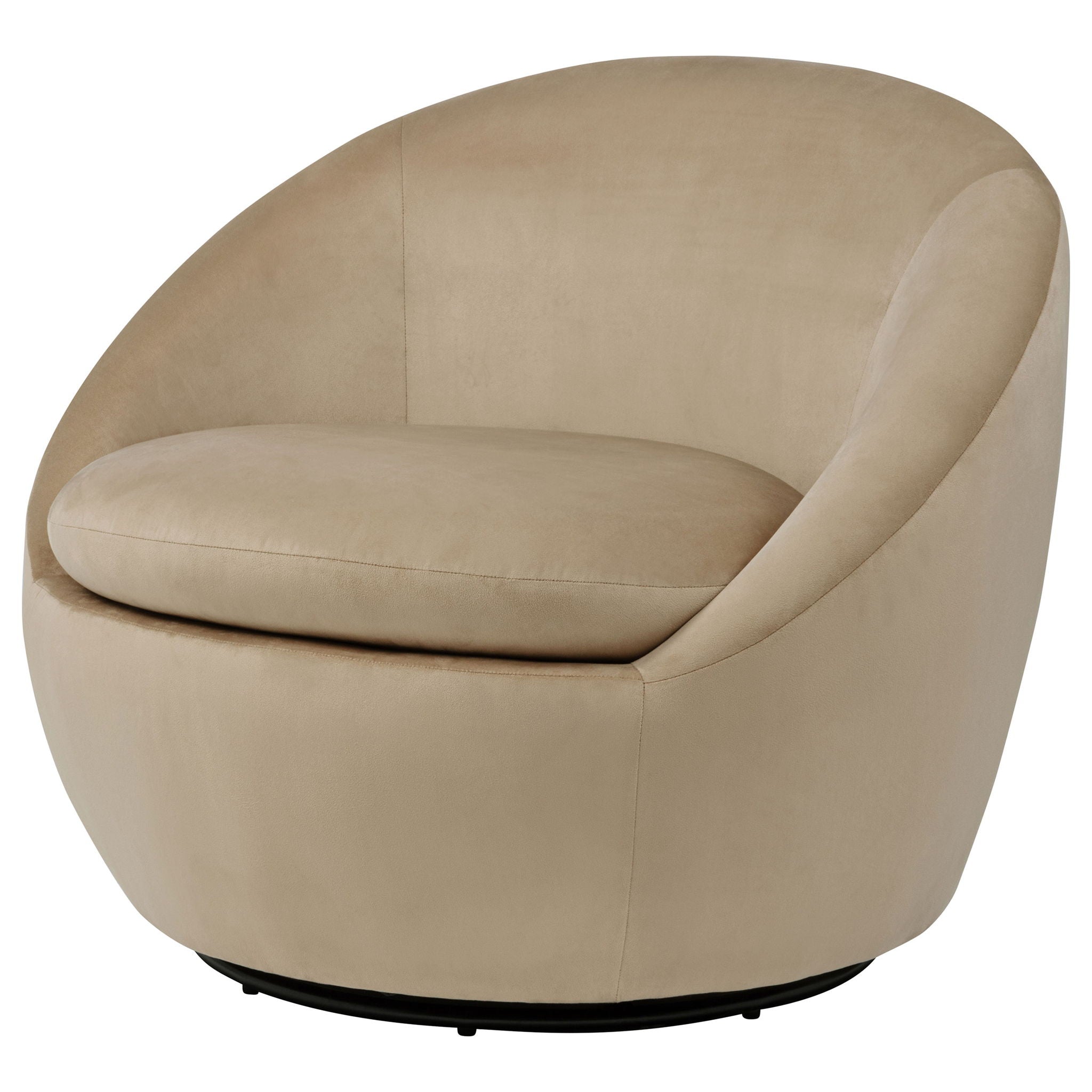 Myernick Velvet Upholstered Swivel Accent Chair Camel