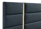 Ines 56-inch Fabric Upholstered Queen Panel Bed Navy