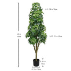 Realistic Faux Tree With Lifelike Foliage For Indoor And Outdoor Use - Green