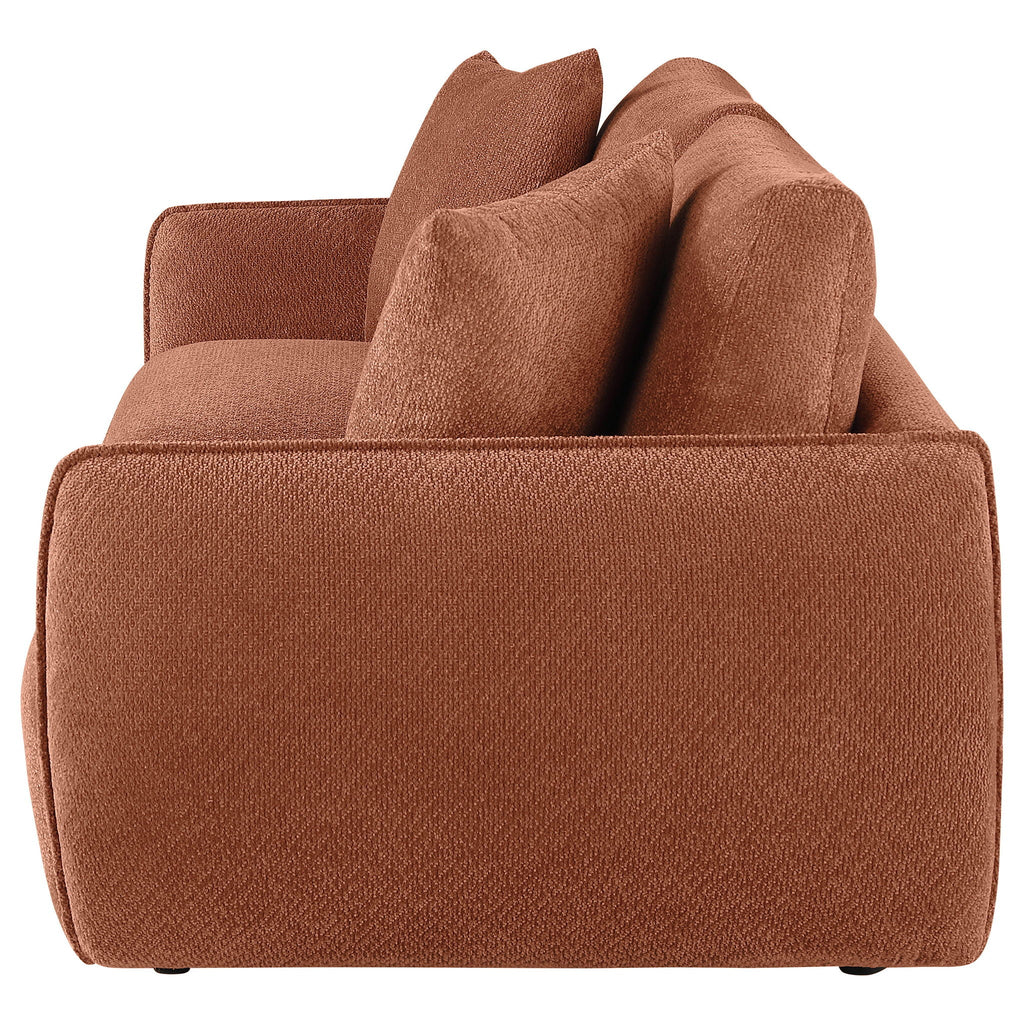 Elysia Chenille Upholstered Modular Lounge Loveseat Coral