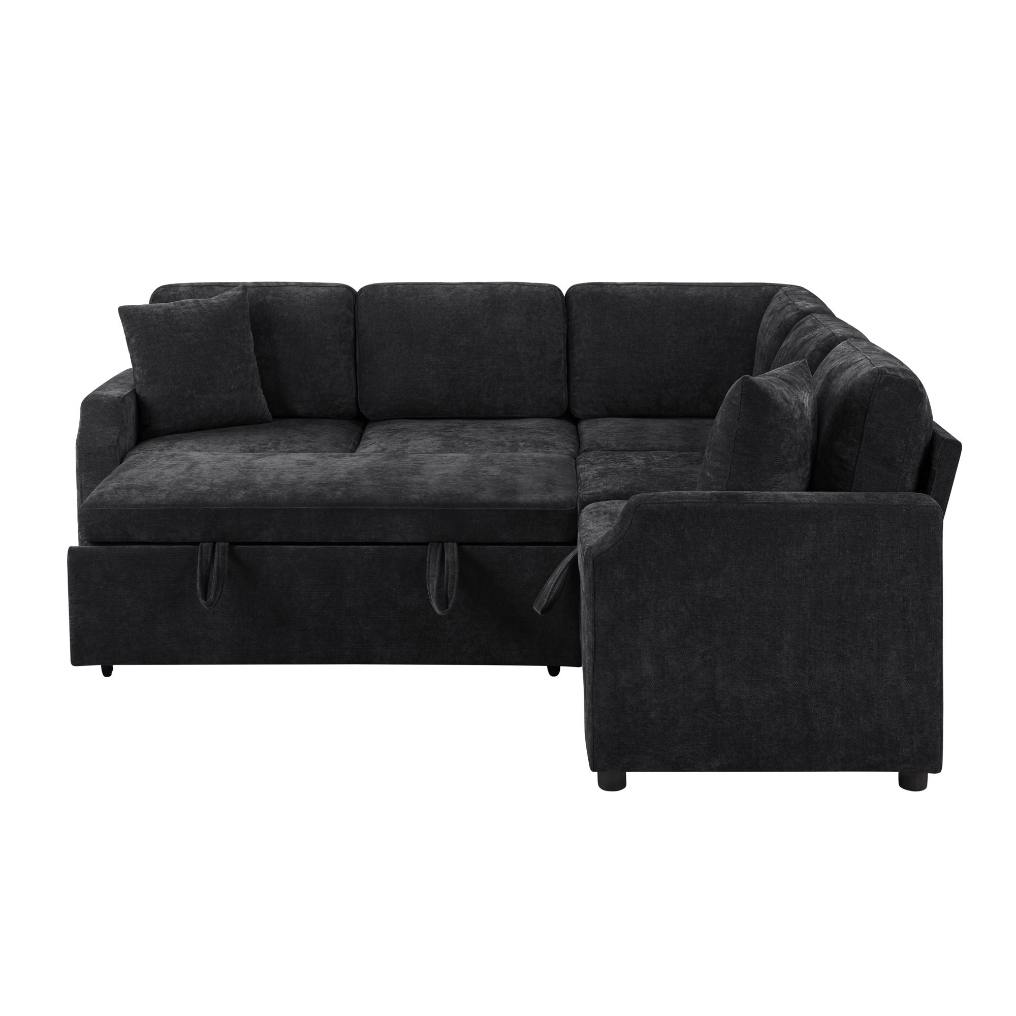 Modern L Shaped Sectional Sofa Bed With Hidden Storage Upholstery