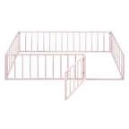 Metal Floor Bed Frame With Fence And Door