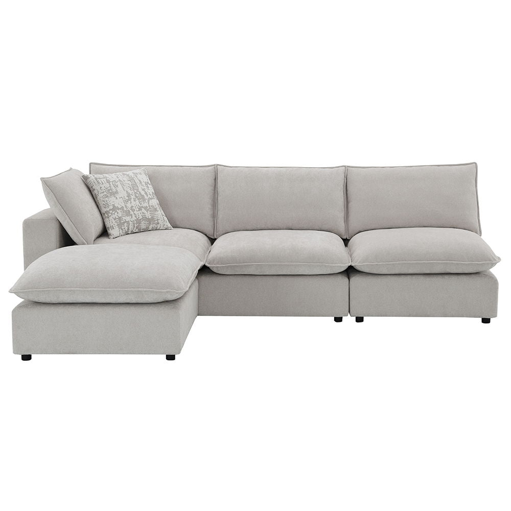 Marisa - Modular Left Facing Loveseat With 2 Pillows - Beige Boucle
