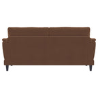 Selma Velvet Upholstered Crescent Arm Sofa Rust