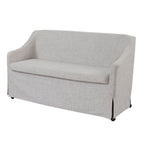 Slip Covered Settee With Casters - Beige