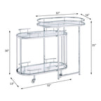 Piffo - Serving Cart Set - Clear Glass & Chrome