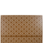 Freestanding Decorative Privacy Screen For Deck Balcony Patio, Metal Privacy - Brown