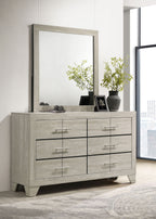 Trenton 6-drawer Bedroom Dresser With Mirror Rustic Cream