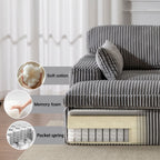 Double Chaise Lounge Chair, Oversized Upholstered Sleeper Cloud Couch