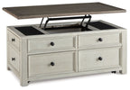 Bolanburg - Lift Top Cocktail Table - White / Brown / Beige