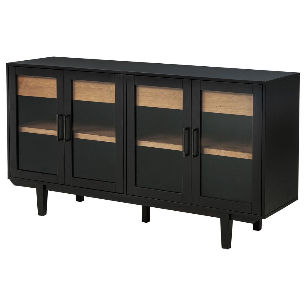 Middleton 4-door Sideboard Server with Dual Drawers Black