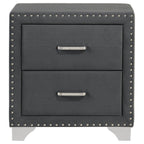 Melody Upholstered 2-drawer Nightstand Grey