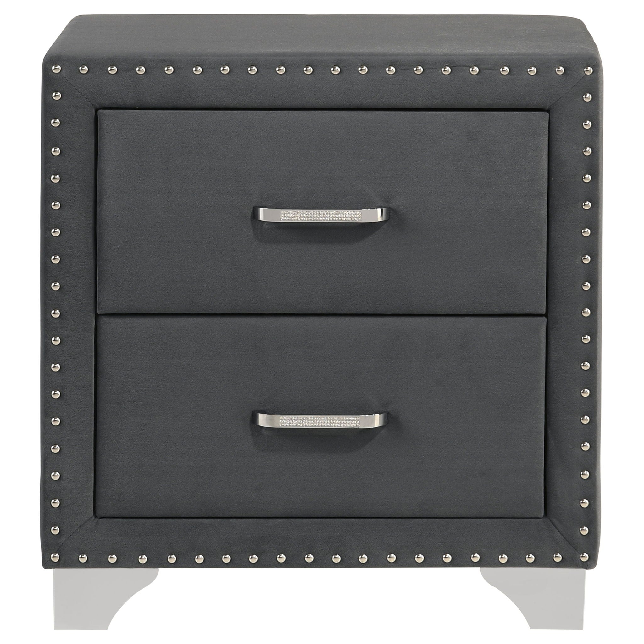 Melody Upholstered 2-drawer Nightstand Grey
