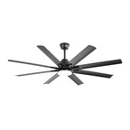 Ceiling Fan With Dimmable LED Light, 8 Blades, Smart Remote Control, Reversible DC Motor For Home Office And Living Spaces - Matte Black