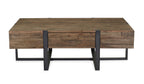 Prescott - Modern Reclaimed Wood Rectangular Cocktail Table - Rustic Honey