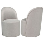 Aubrey Upholstered Barrel Dining Side Chair Beige (Set of 2)