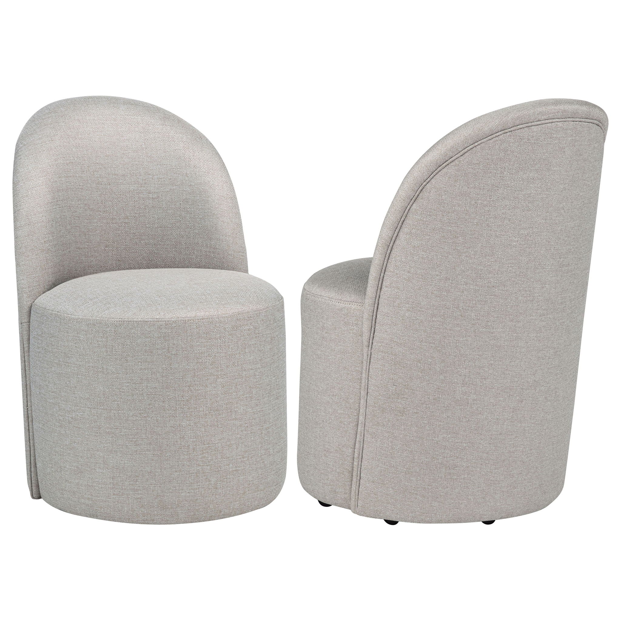 Aubrey Upholstered Barrel Dining Side Chair Beige (Set of 2)