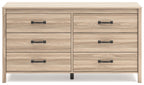 Battelle - Six Drawer Dresser - Tan