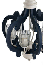 Wood Chandelier 6 Light Farmhouse Pendant Lighting Wood Hanging Light Fixture For Kitchen Living Dining Room, Bulb Not Included - Cream