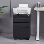 Contemporary 3 Drawer Mobile Filing Cabinet With Lock, Metal Office Storage For Legal / Letter Size