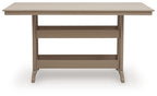 Seacliff Beach - Rectangular Counter Height Dining Table With Umbrella Option - Medium Brown