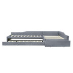 Upholstered Double Daybed With Trundle And Drawer
